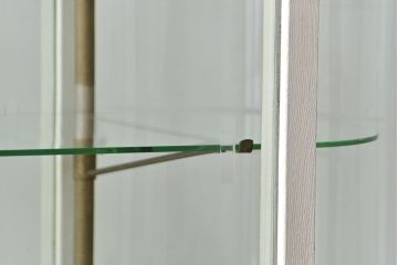 アンティーク家具　アンティーク 特大　白いペイントのオーバルガラスケース(ショーケース、飾り棚)