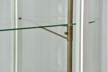 アンティーク家具　アンティーク 特大　白いペイントのオーバルガラスケース(ショーケース、飾り棚)