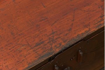 アンティーク家具　古民具・骨董 シックな庄内箪笥ローボード(1)(ローチェスト、時代箪笥)