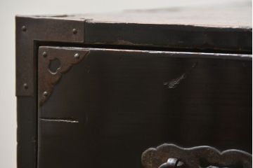 アンティーク家具　古民具・骨董 シックな庄内箪笥ローボード(1)(ローチェスト、時代箪笥)