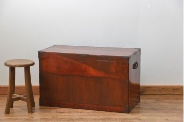 アンティーク家具　古民具・骨董 シックな庄内箪笥ローボード(1)(ローチェスト、時代箪笥)