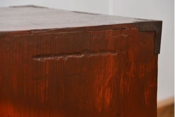 アンティーク家具　古民具・骨董 シックな庄内箪笥ローボード(1)(ローチェスト、時代箪笥)