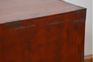 アンティーク家具　古民具・骨董 シックな庄内箪笥ローボード(2)(ローチェスト、時代箪笥)