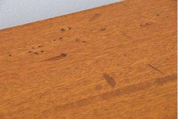 アンティーク家具　アンティーク モールガラス入りの脚付きキッチンキャビネット(食器棚、収納棚)