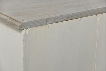 アンティーク家具　アンティークペイント　モールガラス入り脚付きチェスト(タンス、ドロワー)