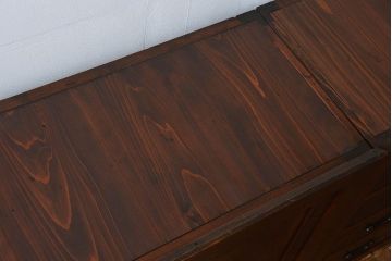 アンティーク家具　六尺　古民具・骨董 特別注文造り　前面欅材!三分割収納箪笥(水屋箪笥、帳場箪笥)