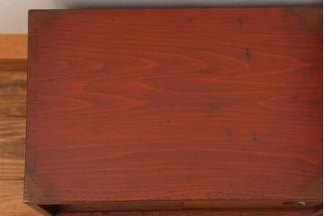 アンティーク家具　古民具・骨董 古い木の収納棚付き小引き出し