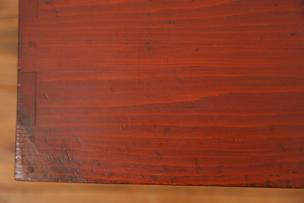 アンティーク家具　古民具・骨董 古い木の収納棚付き小引き出し