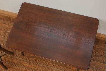 アンティーク家具　アンティーク 古い栓材の杢目の素晴らしいセンターテーブル(2)　(座卓、机)