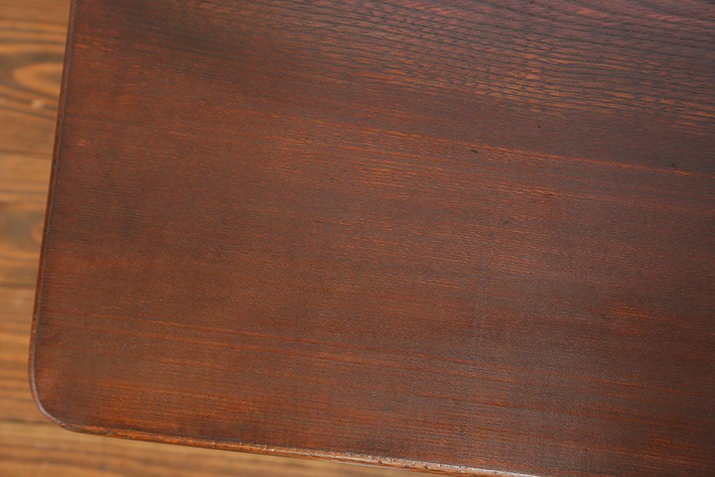 アンティーク家具　アンティーク 古い栓材の杢目の素晴らしいセンターテーブル(2)　(座卓、机)