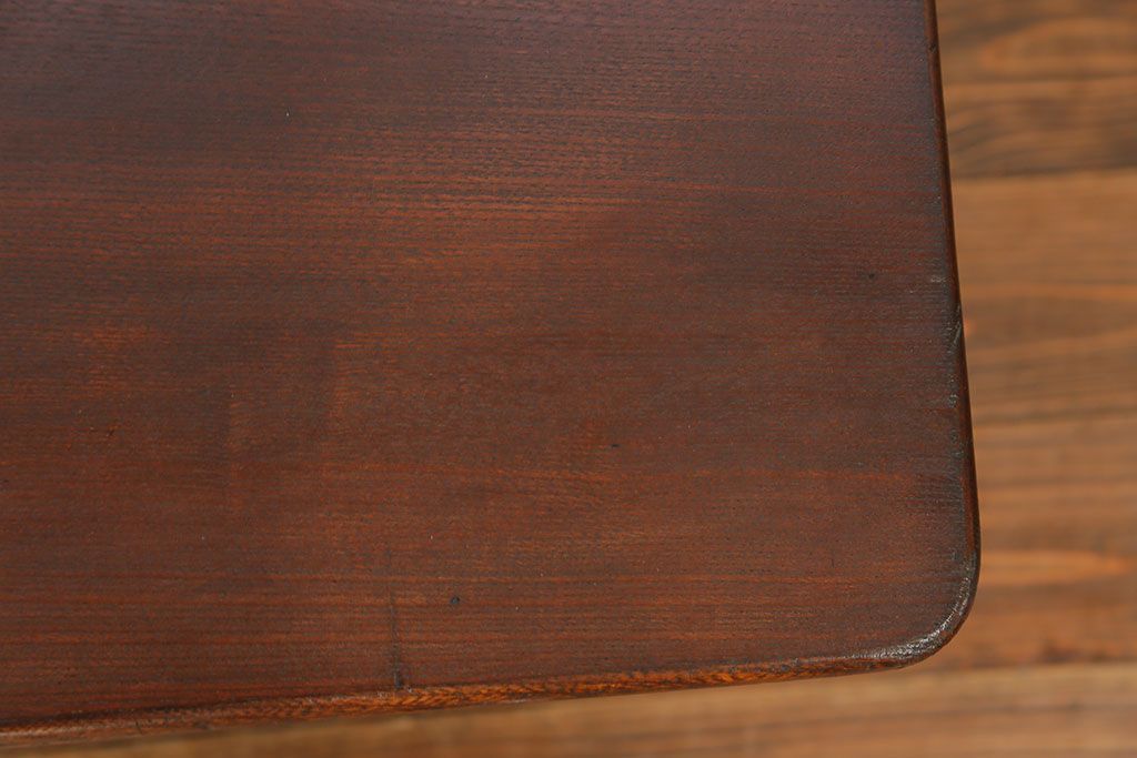 アンティーク家具　アンティーク 古い栓材の杢目の素晴らしいセンターテーブル(2)　(座卓、机)