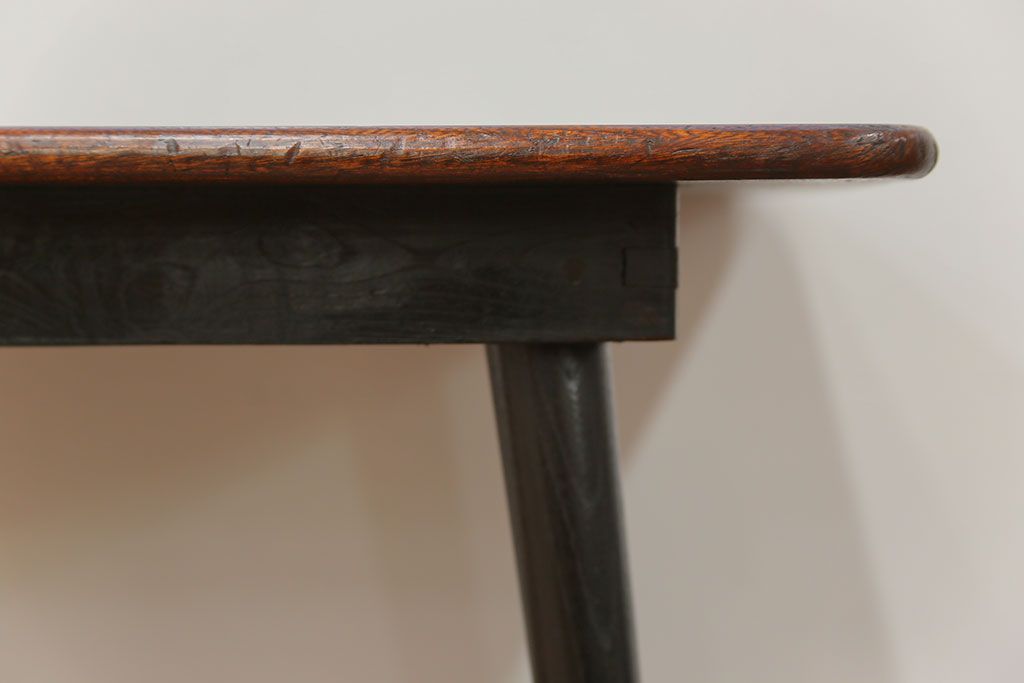 アンティーク家具　アンティーク 古い栓材の杢目の素晴らしいセンターテーブル(2)　(座卓、机)