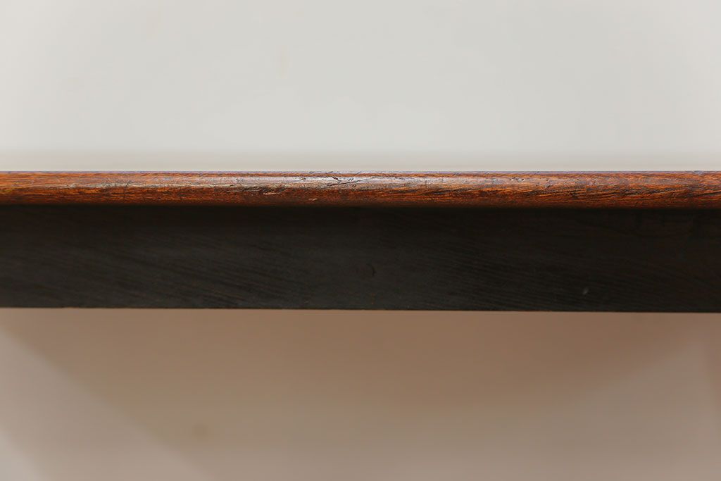 アンティーク家具　アンティーク 古い栓材の杢目の素晴らしいセンターテーブル(2)　(座卓、机)