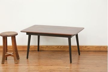 アンティーク家具　アンティーク 古い栓材の杢目の素晴らしいセンターテーブル(2)　(座卓、机)