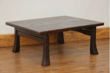 アンティーク家具　古民具・骨董 古い栗材浮造り仕上げの小さな高級折り畳みテーブル　(机、ちゃぶ台)