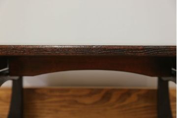 アンティーク家具　古民具・骨董 古い栗材浮造り仕上げの小さな高級折り畳みテーブル　(机、ちゃぶ台)