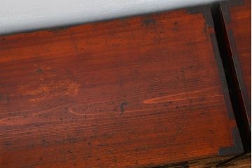 アンティーク家具　古民具・骨董 前面栗材の味わい深い時代箪笥(チェスト、タンス)