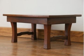 アンティーク家具　古民具・骨董 天板栗材一枚板　変わり型ちゃぶ台　(テーブル)