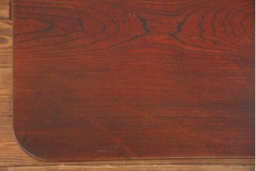 レトロ家具　昭和レトロ 古い栓材の一枚板　角型ちゃぶ台　(テーブル)