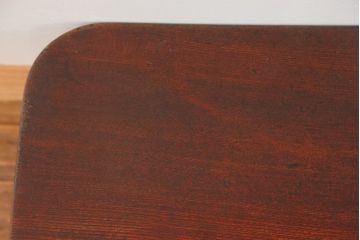 レトロ家具　昭和レトロ 古い栓材の一枚板　角型ちゃぶ台　(テーブル)