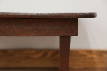 レトロ家具　昭和レトロ 古い栓材の一枚板　角型ちゃぶ台　(テーブル)