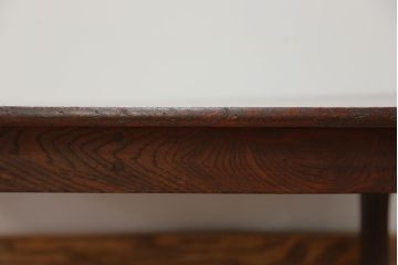 レトロ家具　昭和レトロ 古い栓材の一枚板　角型ちゃぶ台　(テーブル)