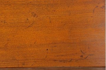 アンティーク家具　アンティーク 天板一枚板　古い栓材の小振りな角型ちゃぶ台　(テーブル、座卓)