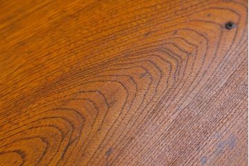アンティーク家具　アンティーク 天板一枚板　古い栓材の小振りな角型ちゃぶ台　(テーブル、座卓)