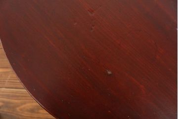レトロ家具　昭和レトロ 漆塗りの小振りな丸型ちゃぶ台　(座卓、テーブル)