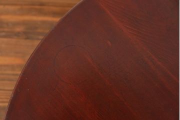 レトロ家具　昭和レトロ 漆塗りの小振りな丸型ちゃぶ台　(座卓、テーブル)