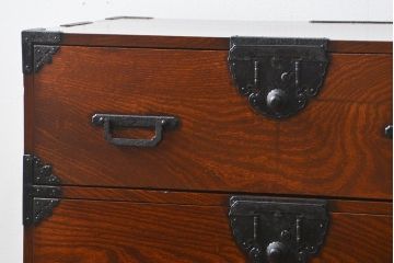 アンティーク家具　古民具・骨董 特別注文造り　総欅!酒田(庄内)衣装箪笥(時代箪笥、帳場箪笥)