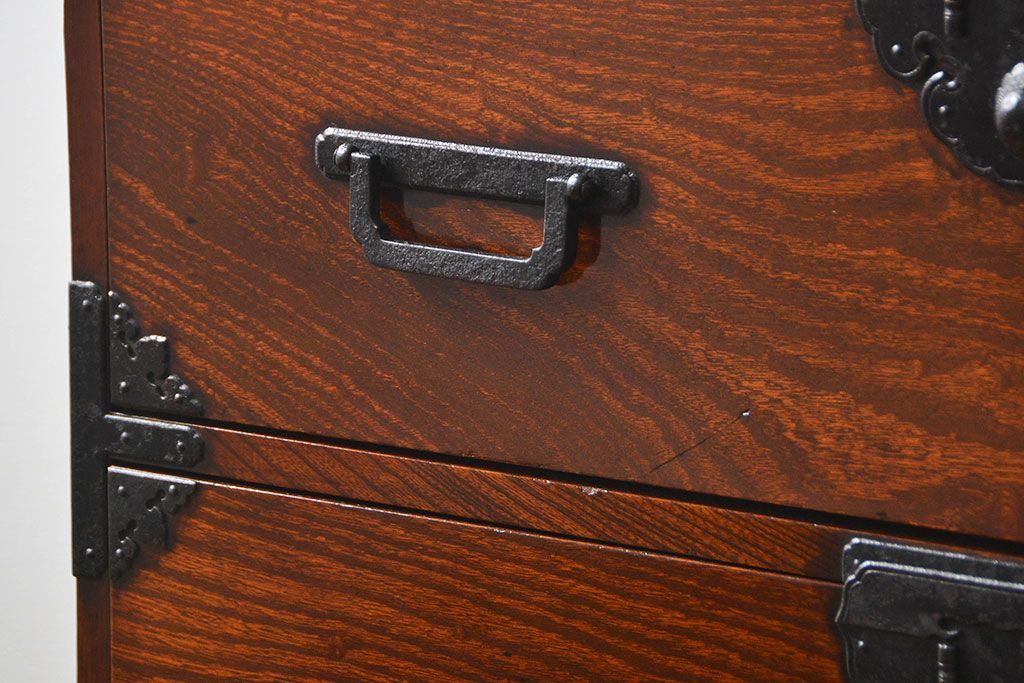 アンティーク家具　古民具・骨董 特別注文造り　総欅!酒田(庄内)衣装箪笥(時代箪笥、帳場箪笥)