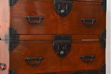 アンティーク家具　古民具・骨董 特別注文造り　総欅!酒田(庄内)衣装箪笥(時代箪笥、帳場箪笥)