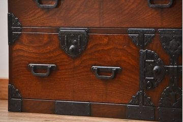 アンティーク家具　古民具・骨董 特別注文造り　総欅!酒田(庄内)衣装箪笥(時代箪笥、帳場箪笥)