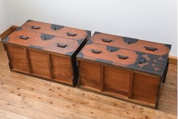 アンティーク家具　古民具・骨董 特別注文造り　総欅!酒田(庄内)衣装箪笥(時代箪笥、帳場箪笥)