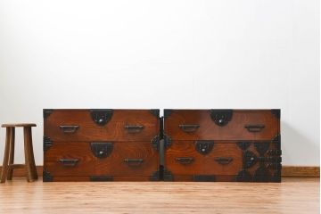 アンティーク家具　古民具・骨董 特別注文造り　総欅!酒田(庄内)衣装箪笥(時代箪笥、帳場箪笥)