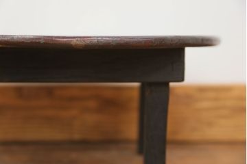 アンティーク家具　古民具・骨董 古い木の小振りな丸型ちゃぶ台　(机、座卓)