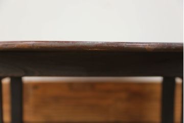 アンティーク家具　古民具・骨董 古い木の小振りな丸型ちゃぶ台　(机、座卓)