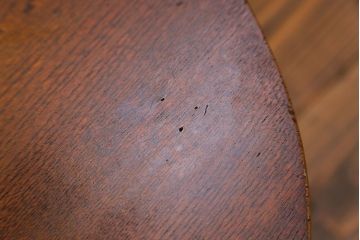 アンティーク家具　古民具・骨董 天板一枚板 かわいらしく変わり型ちゃぶ台(テーブル)