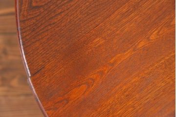 アンティーク家具　アンティーク キレイな杢目の小振りな丸型ちゃぶ台(テーブル)　