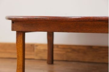 アンティーク家具　アンティーク キレイな杢目の小振りな丸型ちゃぶ台(テーブル)　
