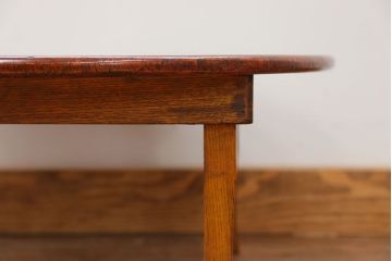 アンティーク家具　アンティーク キレイな杢目の小振りな丸型ちゃぶ台(テーブル)　