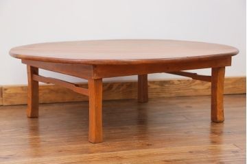 レトロ家具　昭和レトロ 大振りな丸型ちゃぶ台(テーブル、座卓)