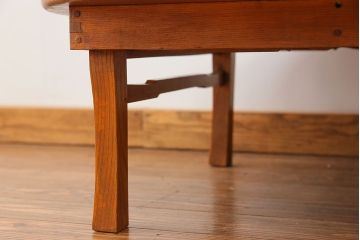 レトロ家具　昭和レトロ 大振りな丸型ちゃぶ台(テーブル、座卓)