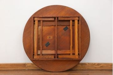 レトロ家具　昭和レトロ 大振りな丸型ちゃぶ台(テーブル、座卓)