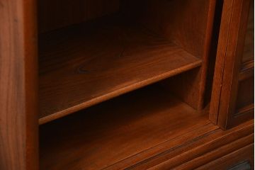 アンティーク家具　アンティーク 三方欅材!上質な二段重ね引き出し収納棚(戸棚、茶箪笥)