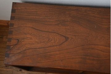 アンティーク家具　アンティーク 三方欅材!上質な二段重ね引き出し収納棚(戸棚、茶箪笥)
