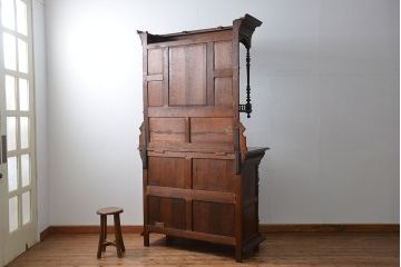 アンティーク家具　イギリスアンティーク 大きなオーク材ヴィクトリアンキャビネット(ビクトリアンキャビネット、バーカウンター)