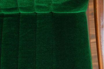 レトロ家具　昭和レトロ グリーン座面のアームチェア(1)(椅子、1人掛けソファ、イス)