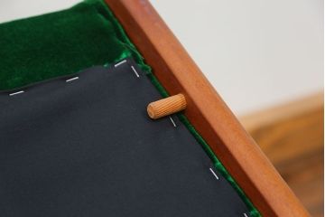 レトロ家具　昭和レトロ グリーン座面のアームチェア(1)(椅子、1人掛けソファ、イス)